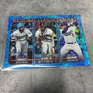 2024 Topps NL Leaders Baseball Card Arraez Acuna Jr Freeman 905/999 NM+ Parallel